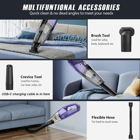 Bossdan attachments: hose and crevice tool reach tight gaps and car seats