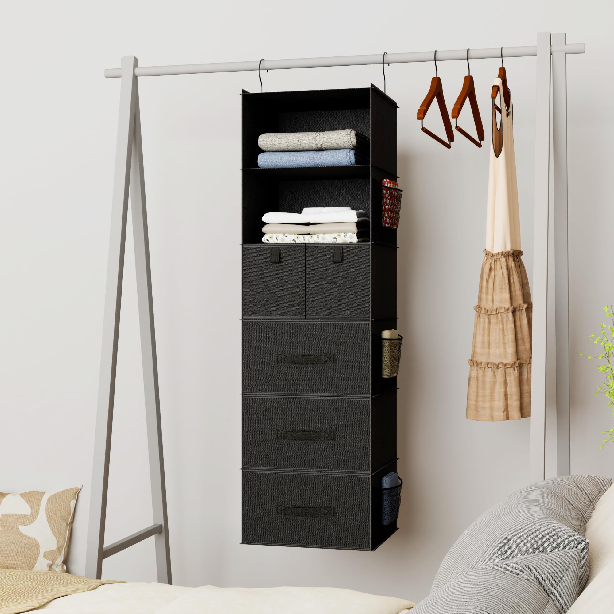 Bosuelife 5-drawers closet organizer with dedicated compartments for underwear and socks