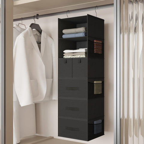 Bosuelife metal-hooks closet organizer adding extra hanging space