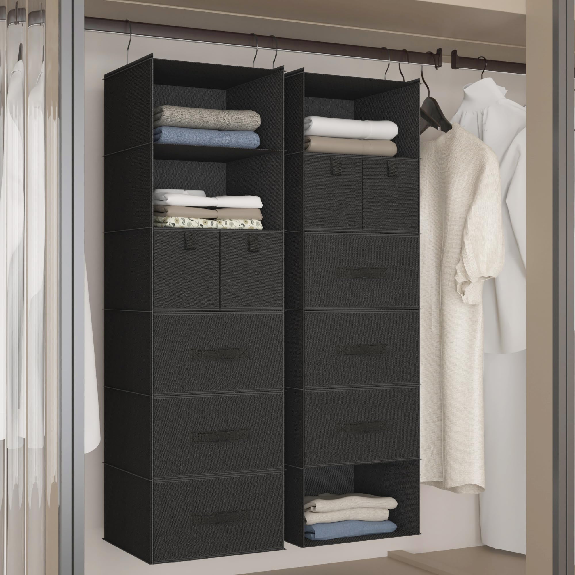 Bosuelife non-woven fabric closet organizer with breathable, scent-free fabric