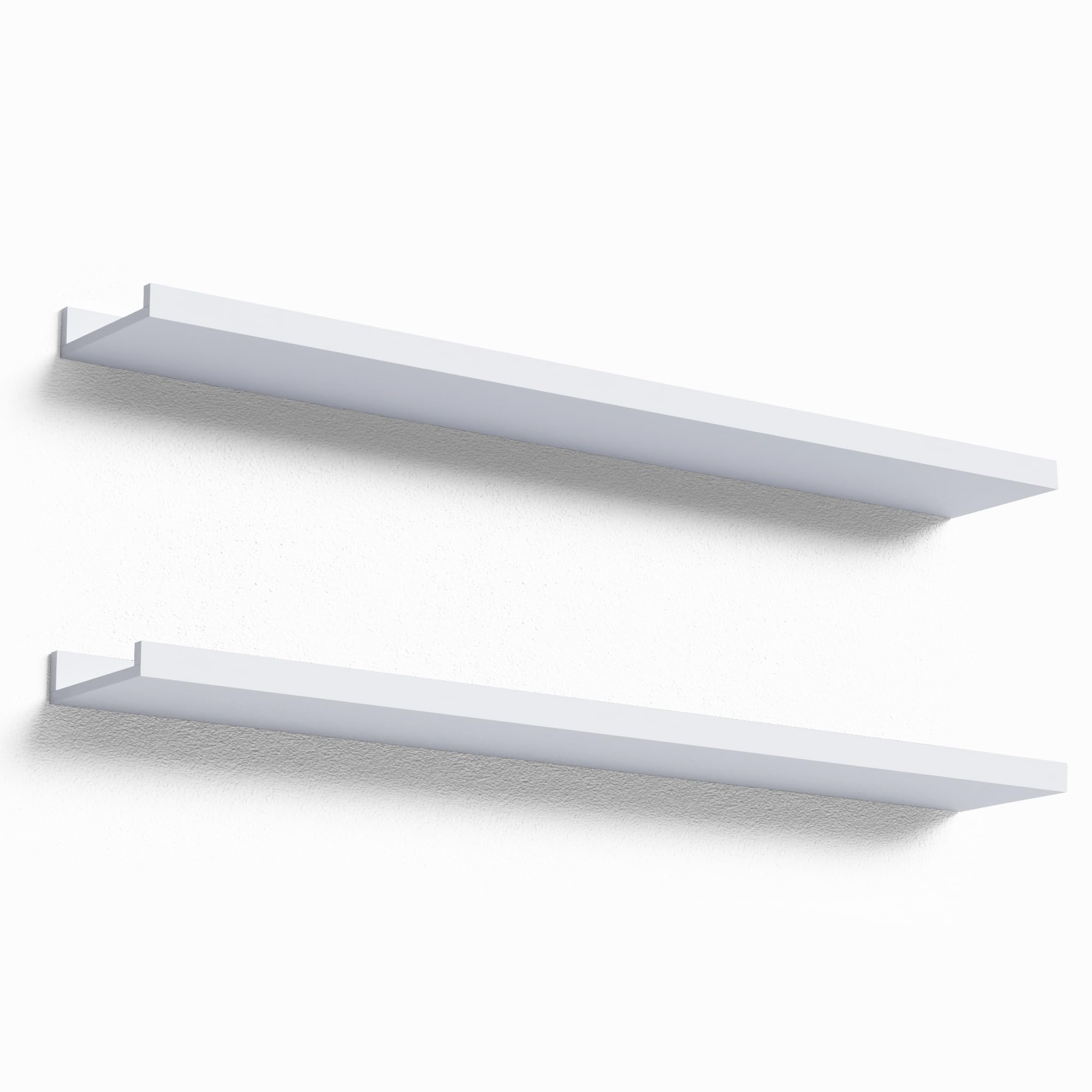 Boswillon 36-inch floating shelves mounted on wall for easy, secure display.
