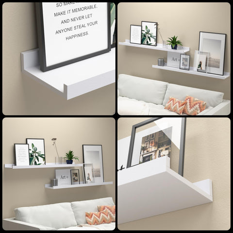 Boswillon engineered-wood shelves offer sturdy 20 lb capacity for decor.