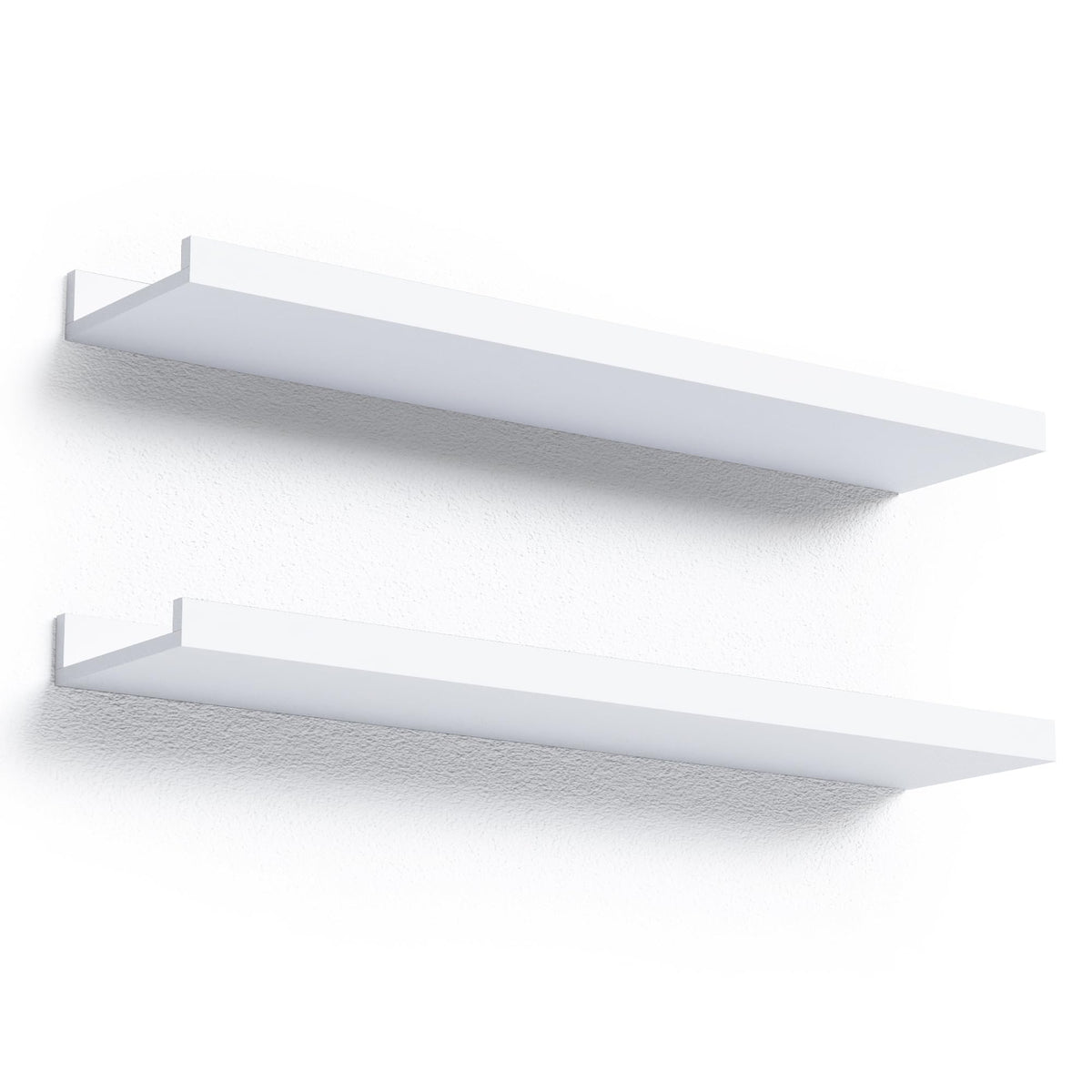 Boswillon floating shelves with front lip preventing slips, ideal for display in any room