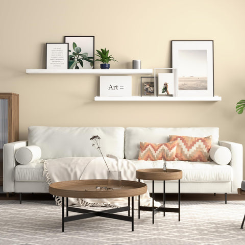 Boswillon minimalist white shelves suit bedrooms and living rooms with elegance.