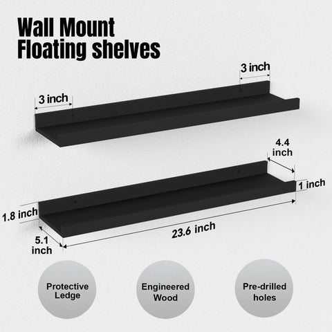 Boswillon shelf lip front protection keeps frames secure on the wall.
