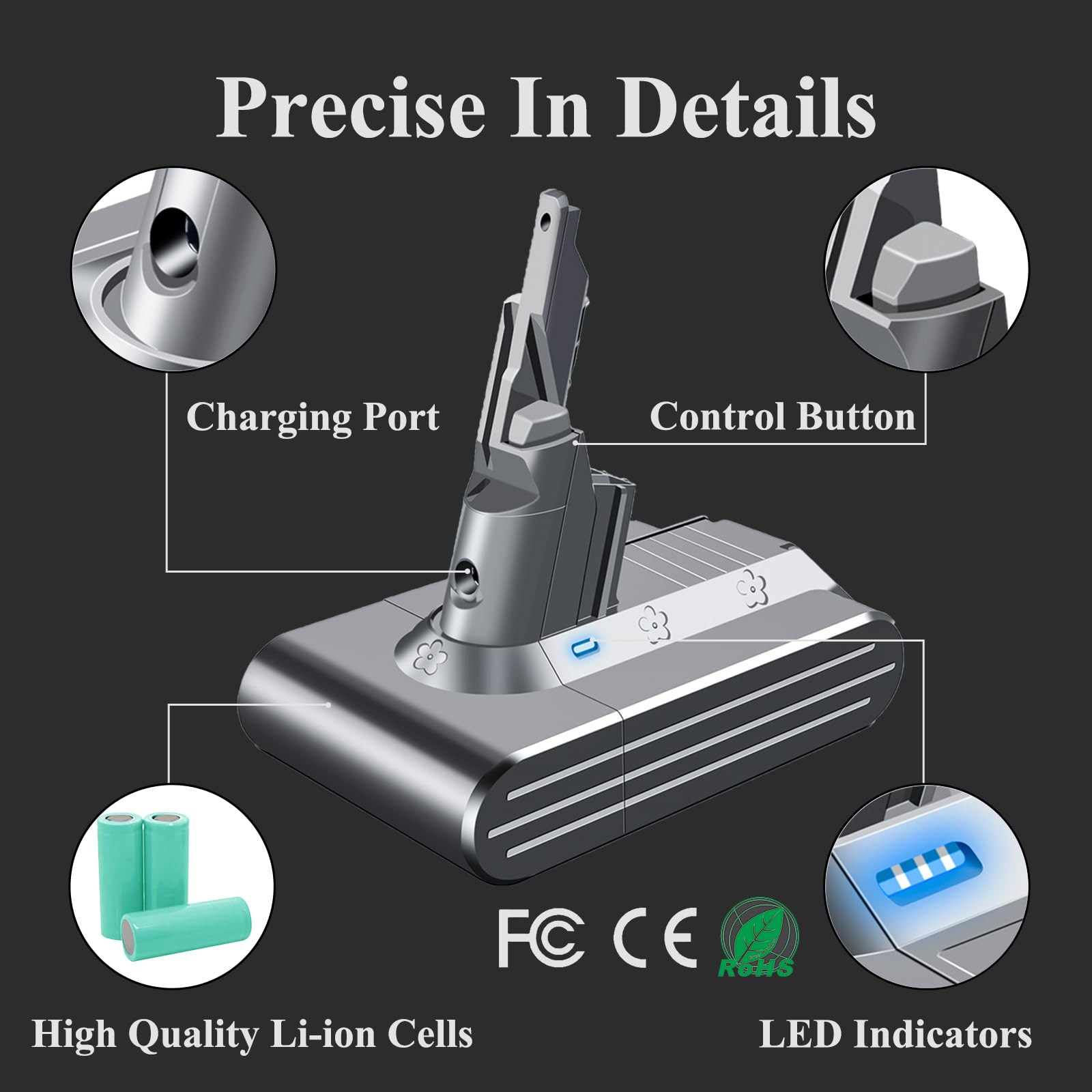 BOTKK V7 battery inside charger-ready setup for immediate use