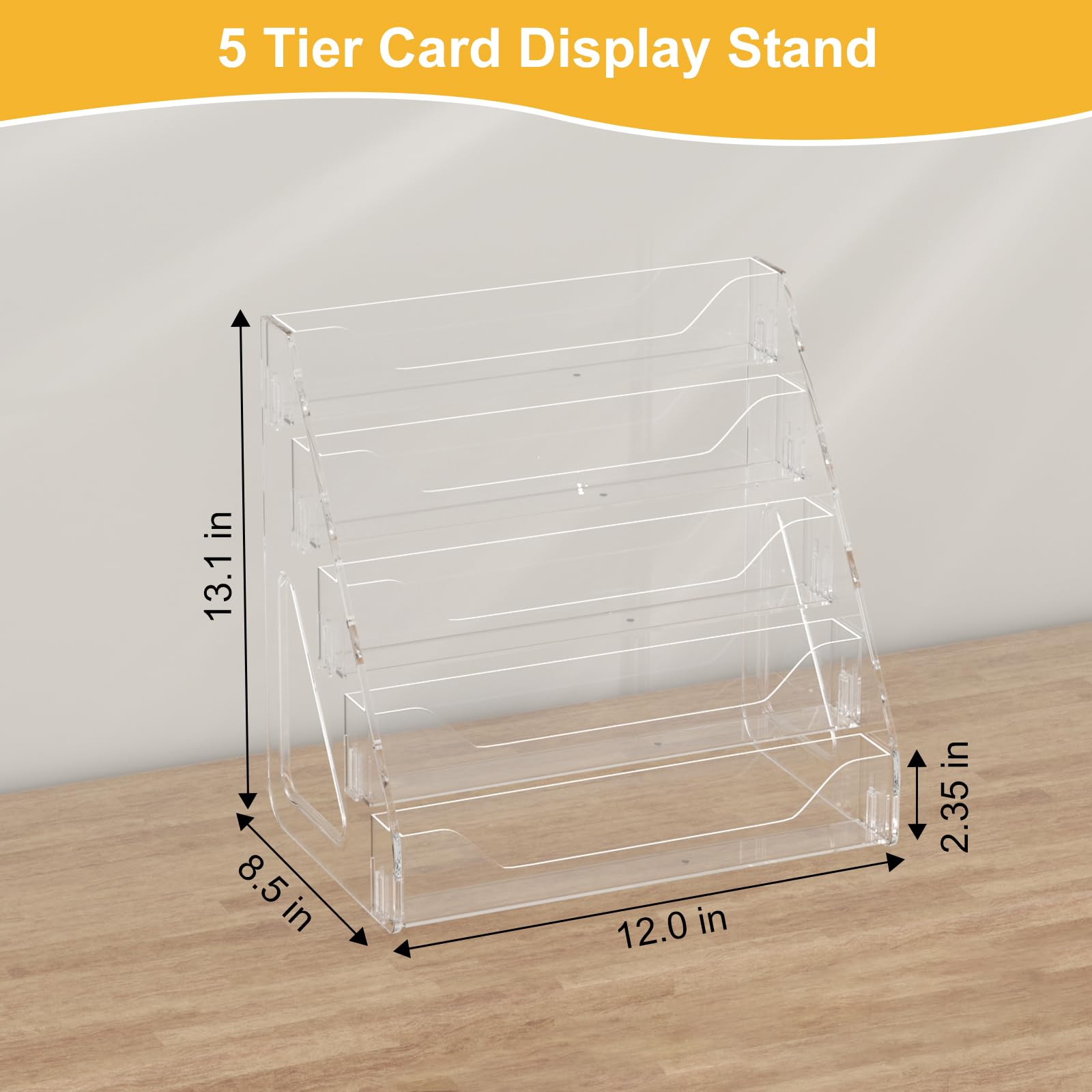 Botyboty greeting card display stand five-tier setup for elegant presentation.