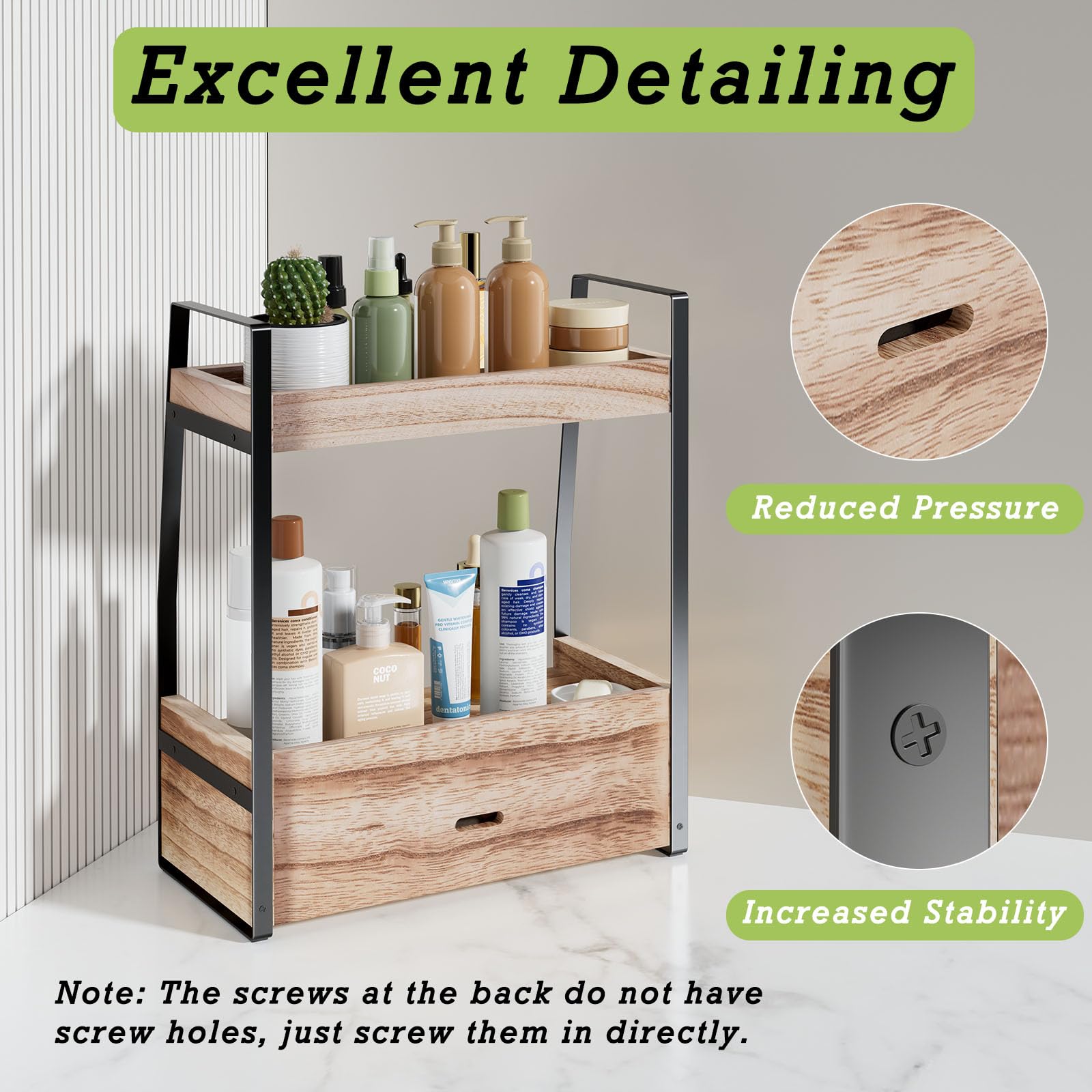 Boulphia easy installation with pre-drilled holes simplifies vanity setup.