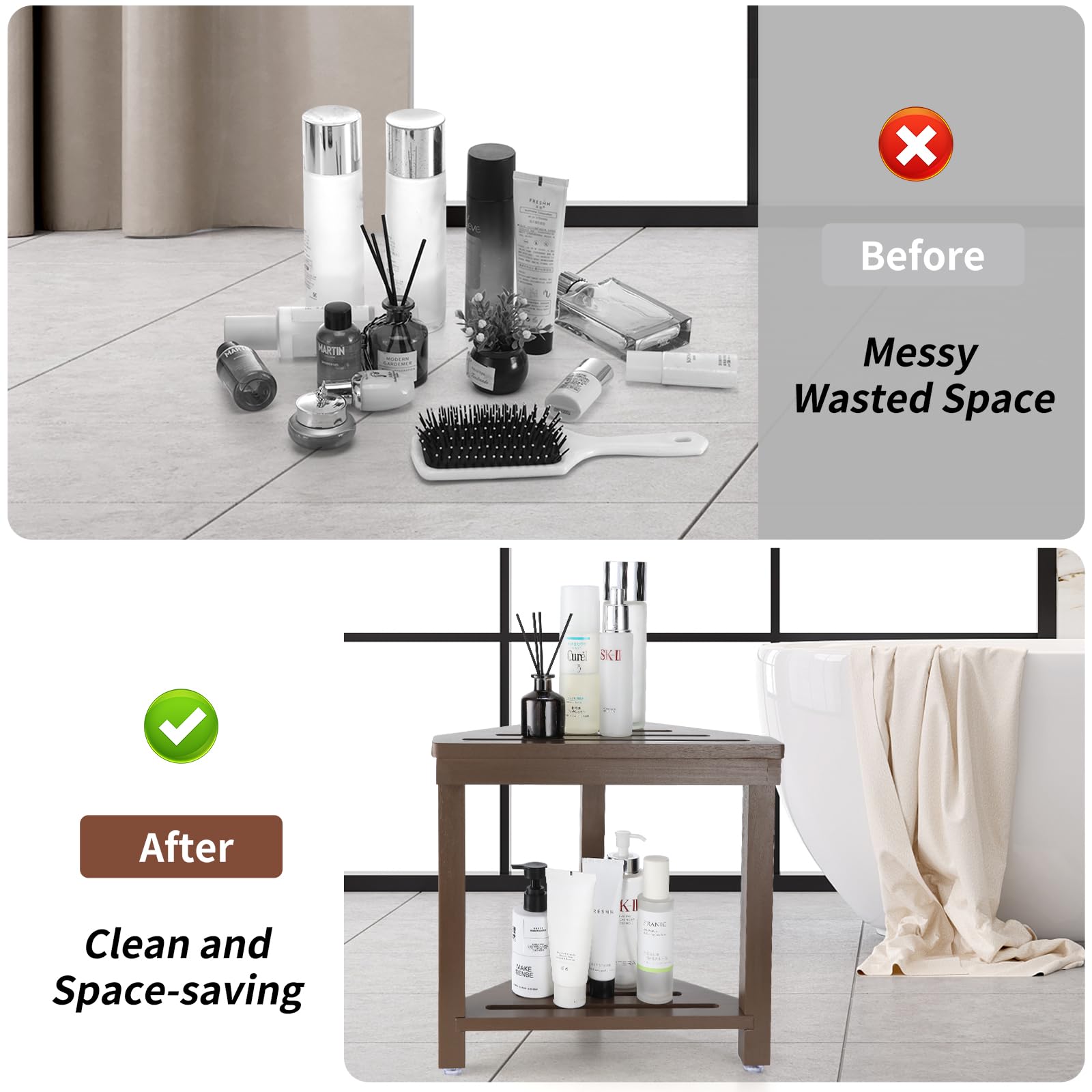Boulphia multipurpose corner stool doubles as a small table.