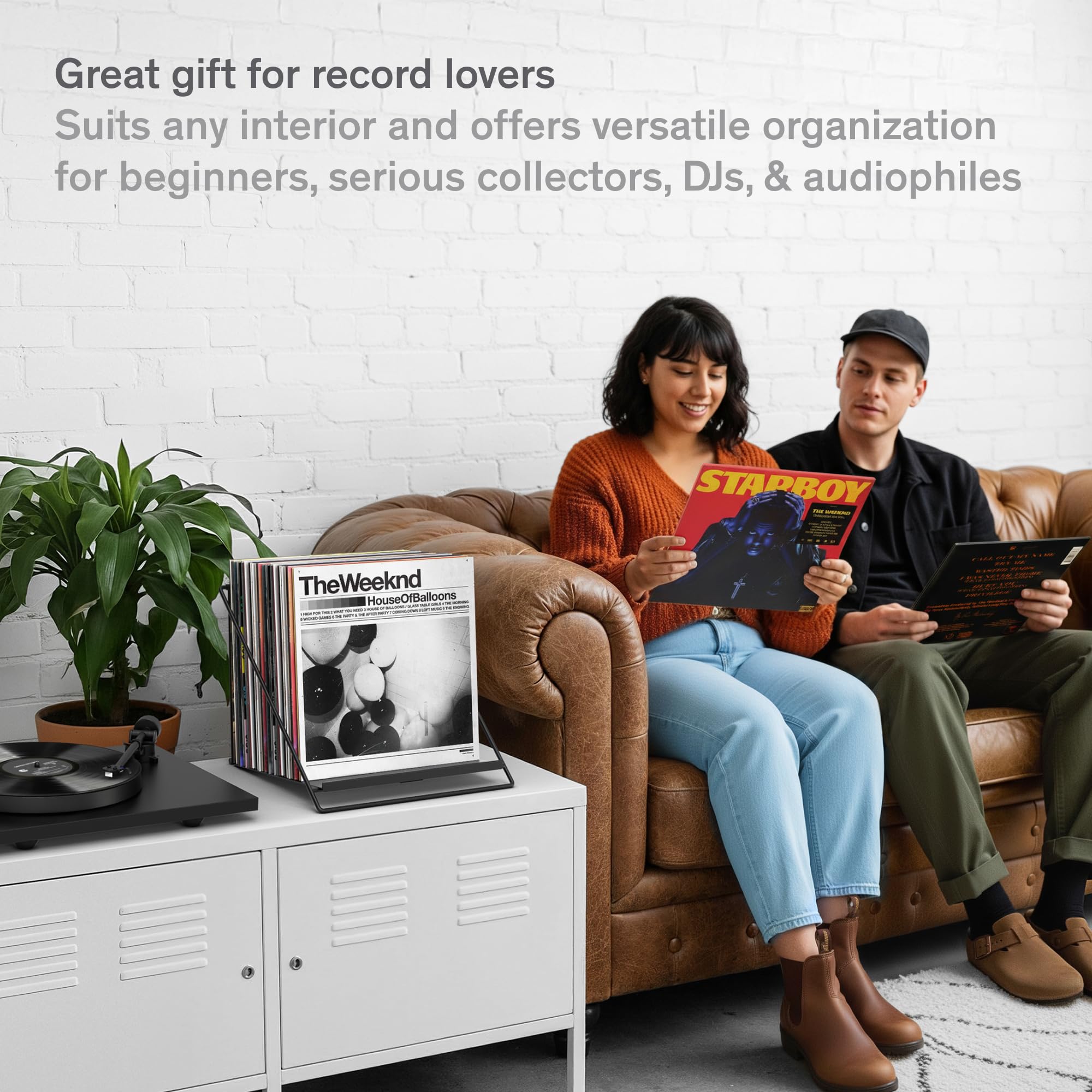 Boundless Audio matte-black finish enhances room style while protecting LP jackets