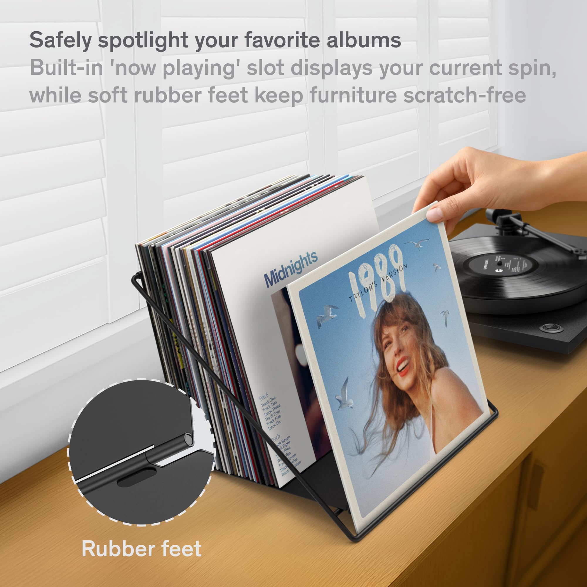 Boundless Audio rubber feet prevent furniture scratches during use