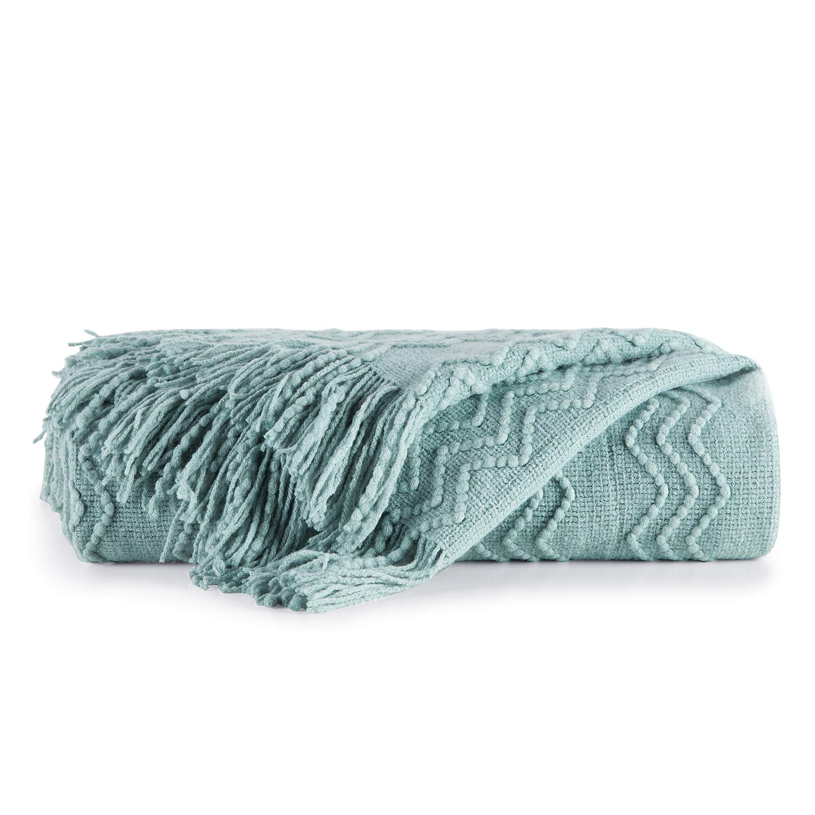 BOURINA Aqua Throw Blanket colorfast material resists fading