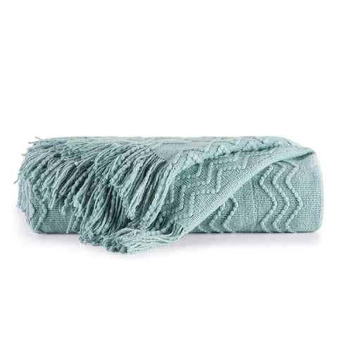 BOURINA Aqua Throw Blanket colorfast material resists fading