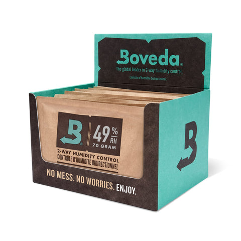 Boveda 49% packs maintain wooden instruments humidity inside cases