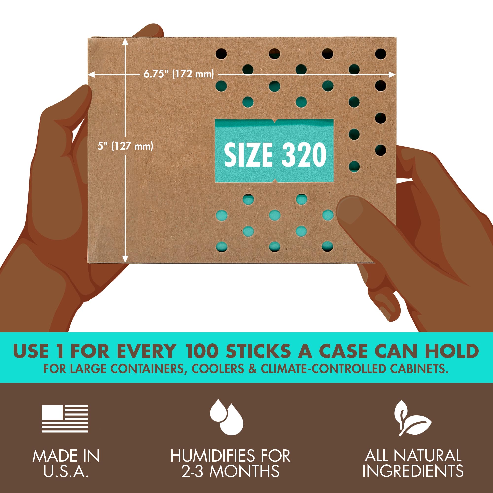 Boveda 69% humidity pack in a wooden humidor with cedar trays.