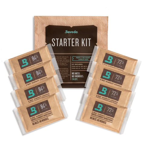 Boveda starter kit seasoning packs for wood box conditioning.