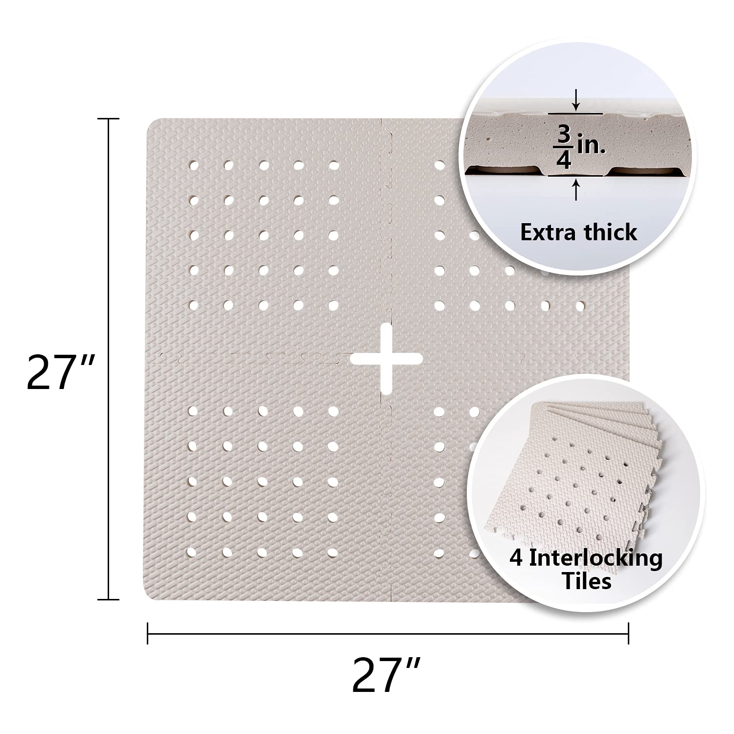 BOWERBIRD anti-fatigue mat assembly highlights easy installation with interlocking design.