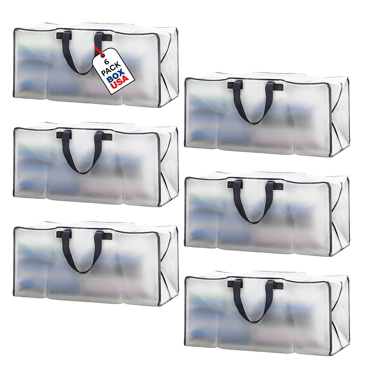 BOX USA 6-pack moving bags front view for organized packing and easy transport.