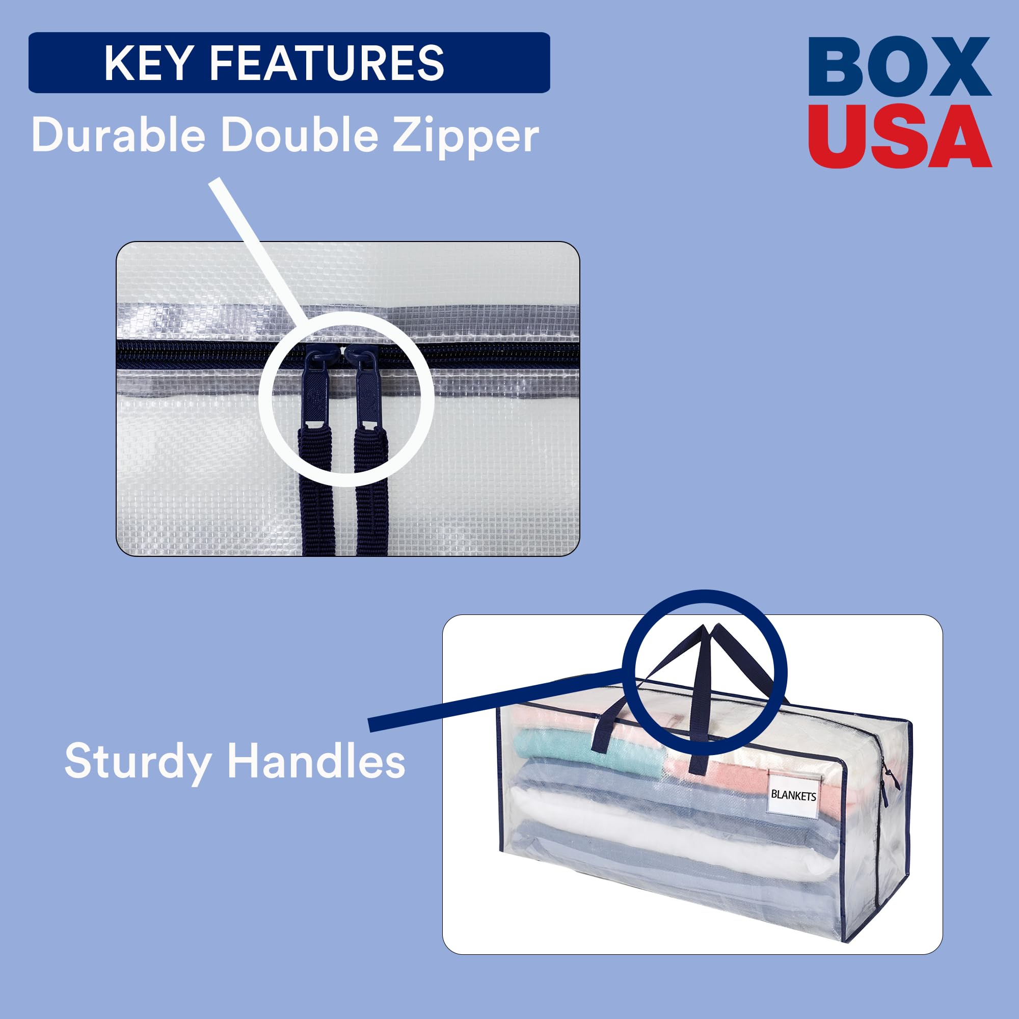 BOX USA bags with dual zippers and reinforced pullers ensuring secure closure.