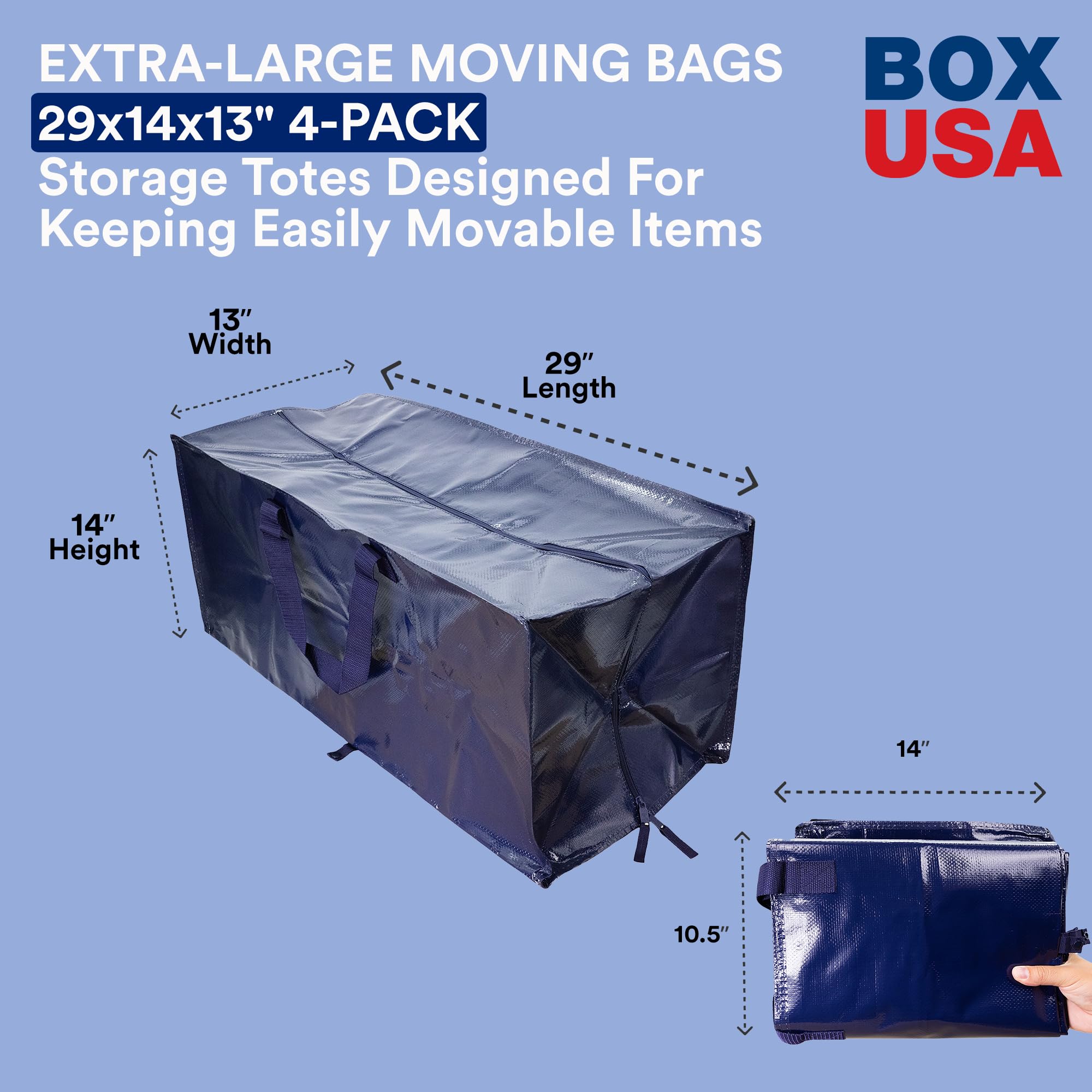 BOX USA heavy-duty handles enable easy transport of dorm essentials and gear.