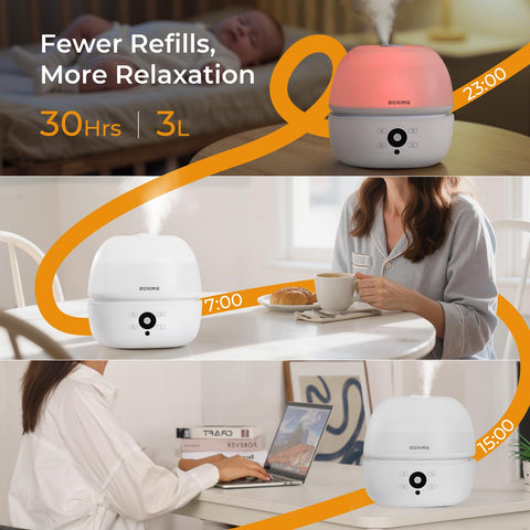 BOXING 7-color night light creates a calming atmosphere for sleep.