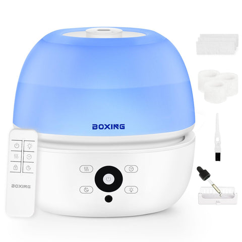 BOXING top-fill humidifier with remote control for easy room comfort.