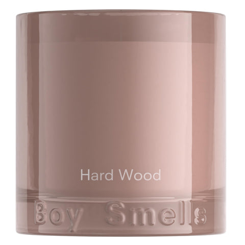 Boy Smells Hard Wood Leather Candle closeup highlighting bold pepper scent for a confident ambiance