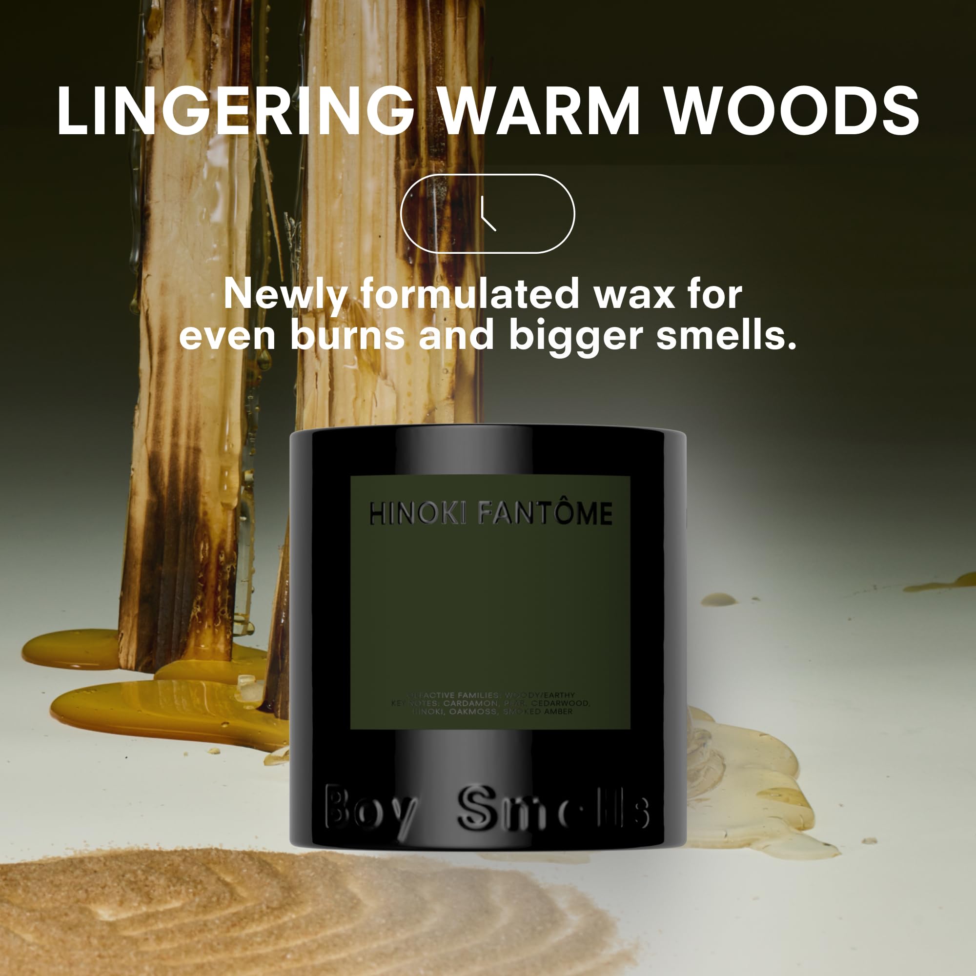 Boy Smells Hinoki Fantôme candle embossed tumbler adds modern decor touch.