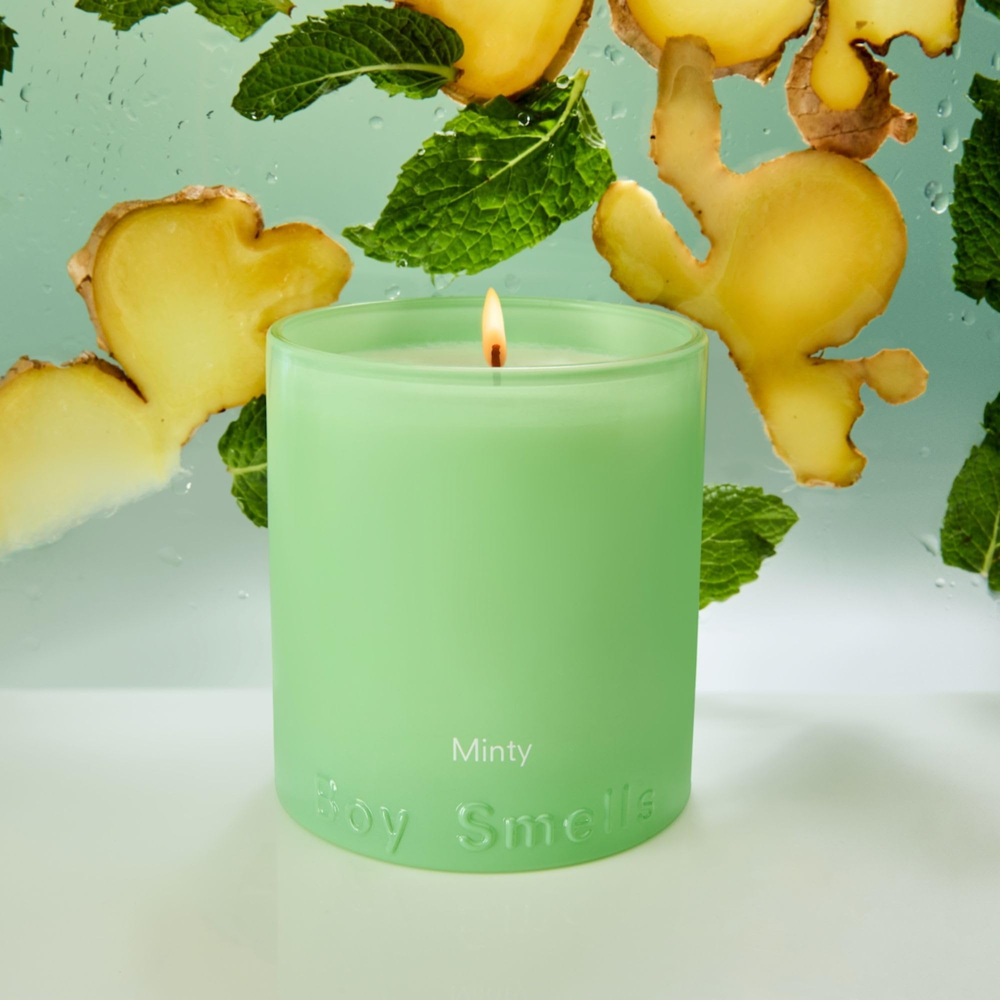 Hand-poured in Los Angeles craftsmanship of Boy Smells Mint Candle