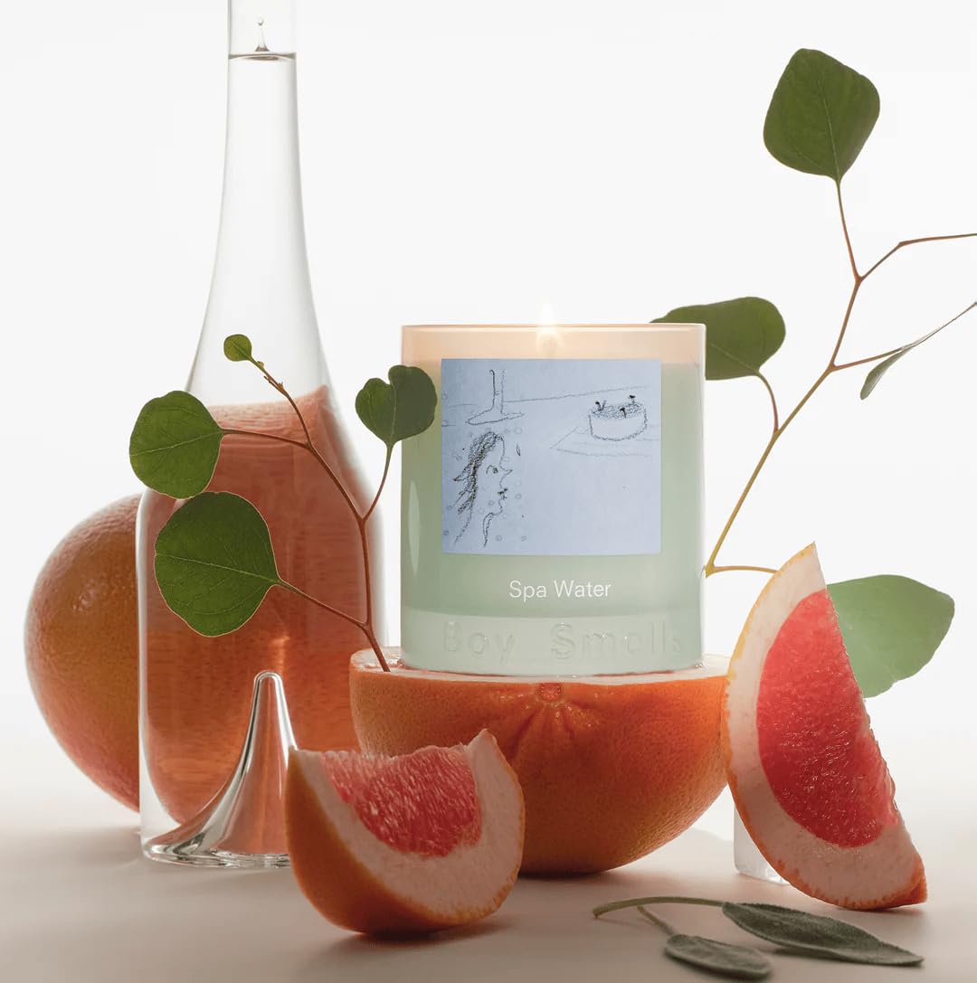Boy Smells Spa Water candle vessel with minimal modern decor
