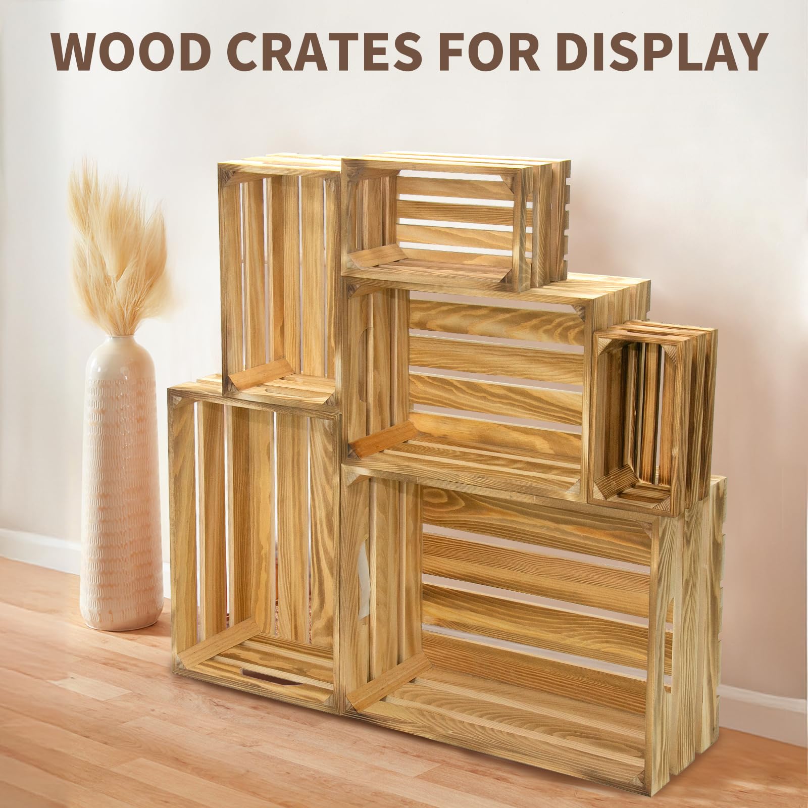 BOY MCOWBOY rustic wood storage crates add farmhouse charm and versatility