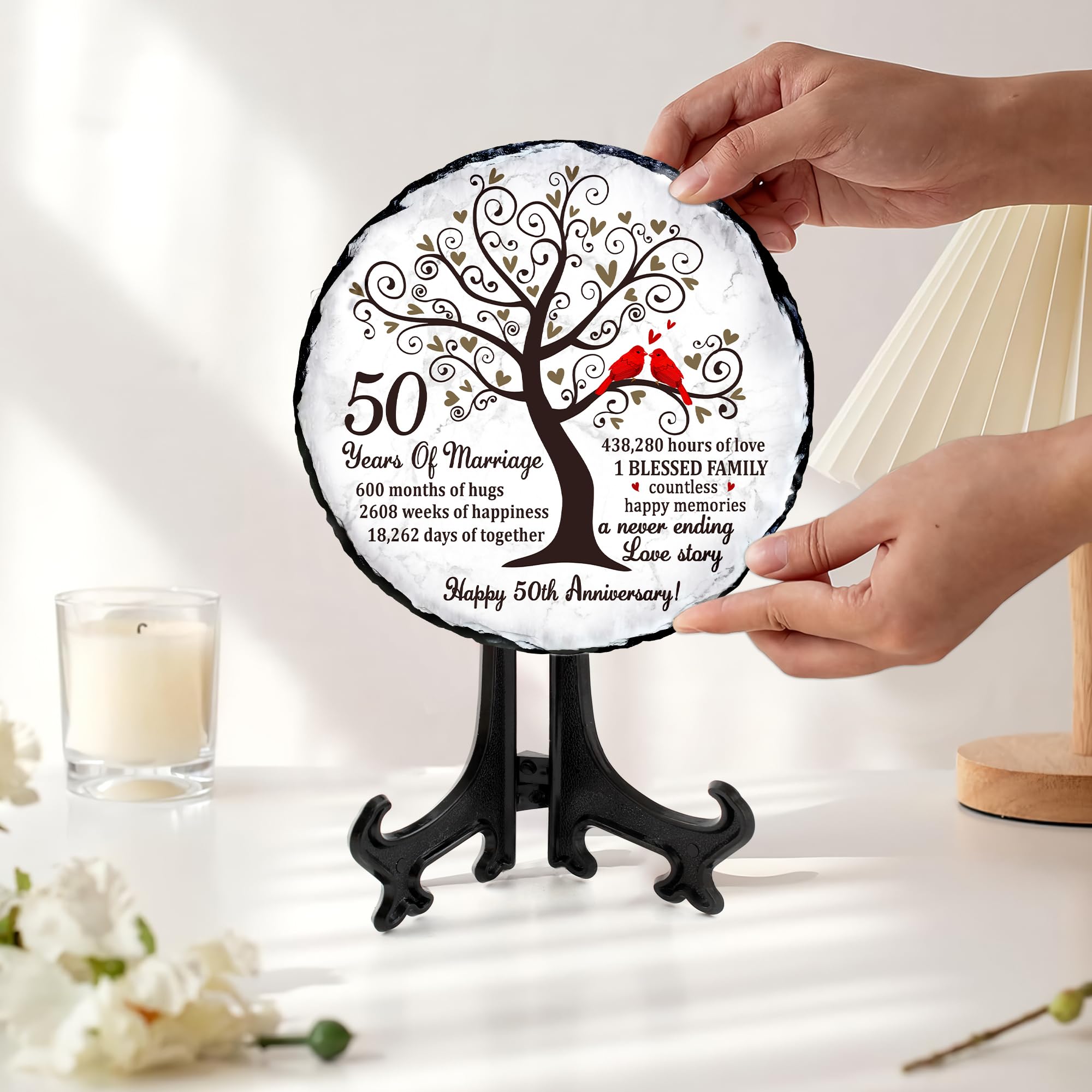 Bozspacer love message slate plate ideal for shelf or garden memories