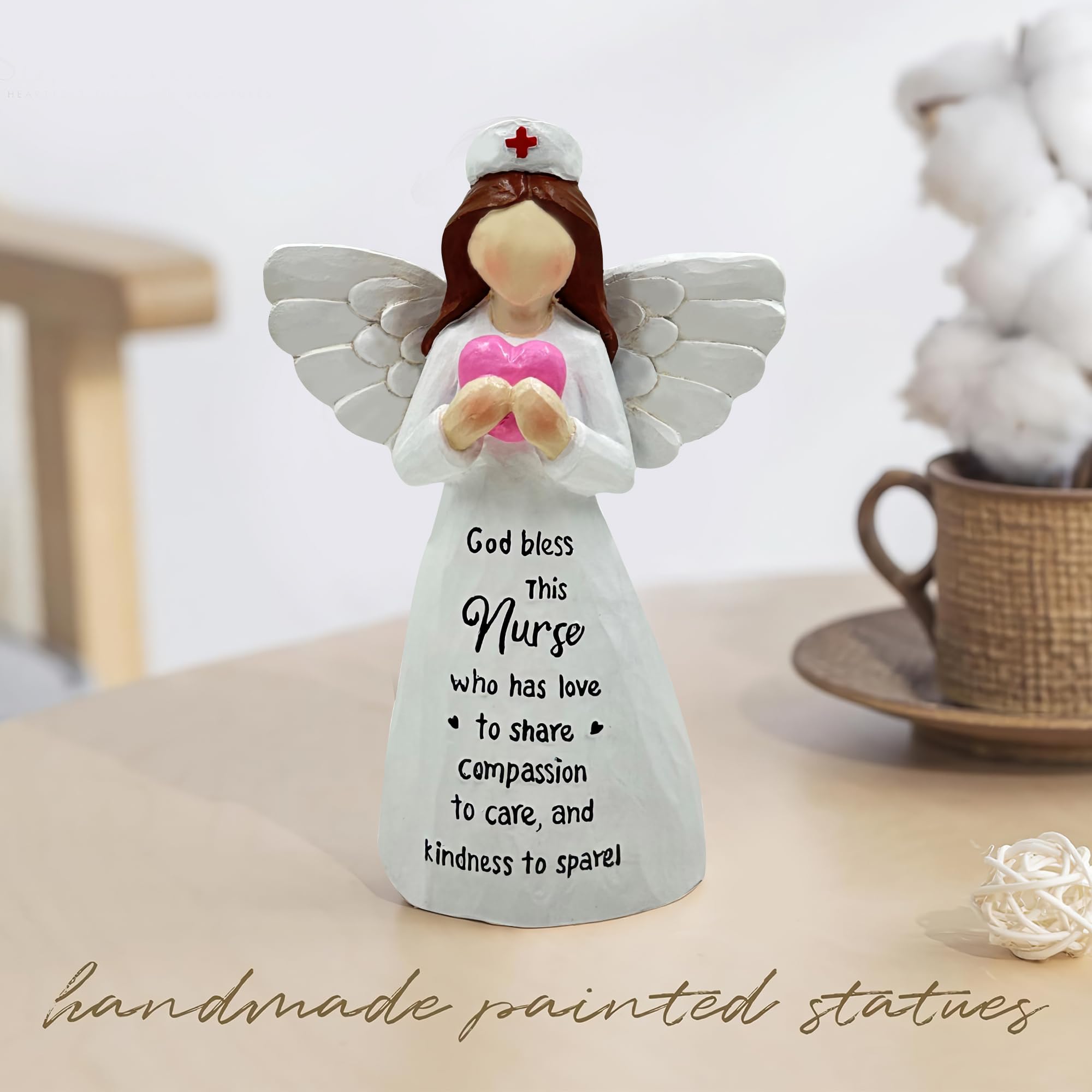 Bozspacer nurse angle figurine office decor honoring healthcare professionals.