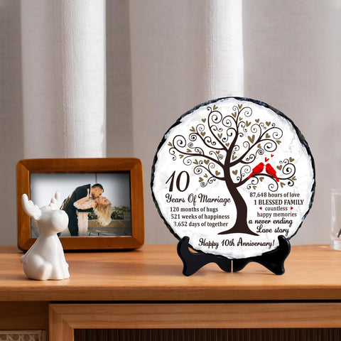 Bozspacer slate plate features romantic cardinal illustration for meaningful decor
