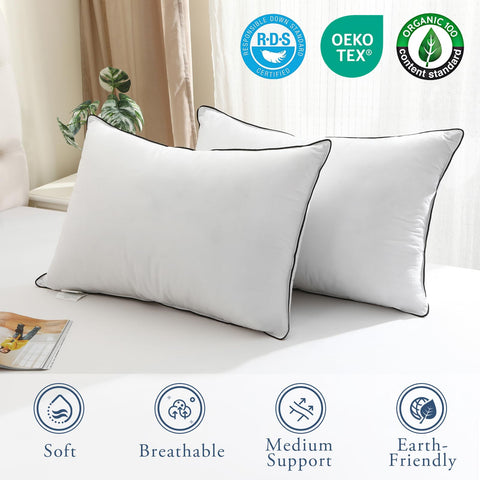 BPC pillow on bed demonstrates versatile use for different sleepers