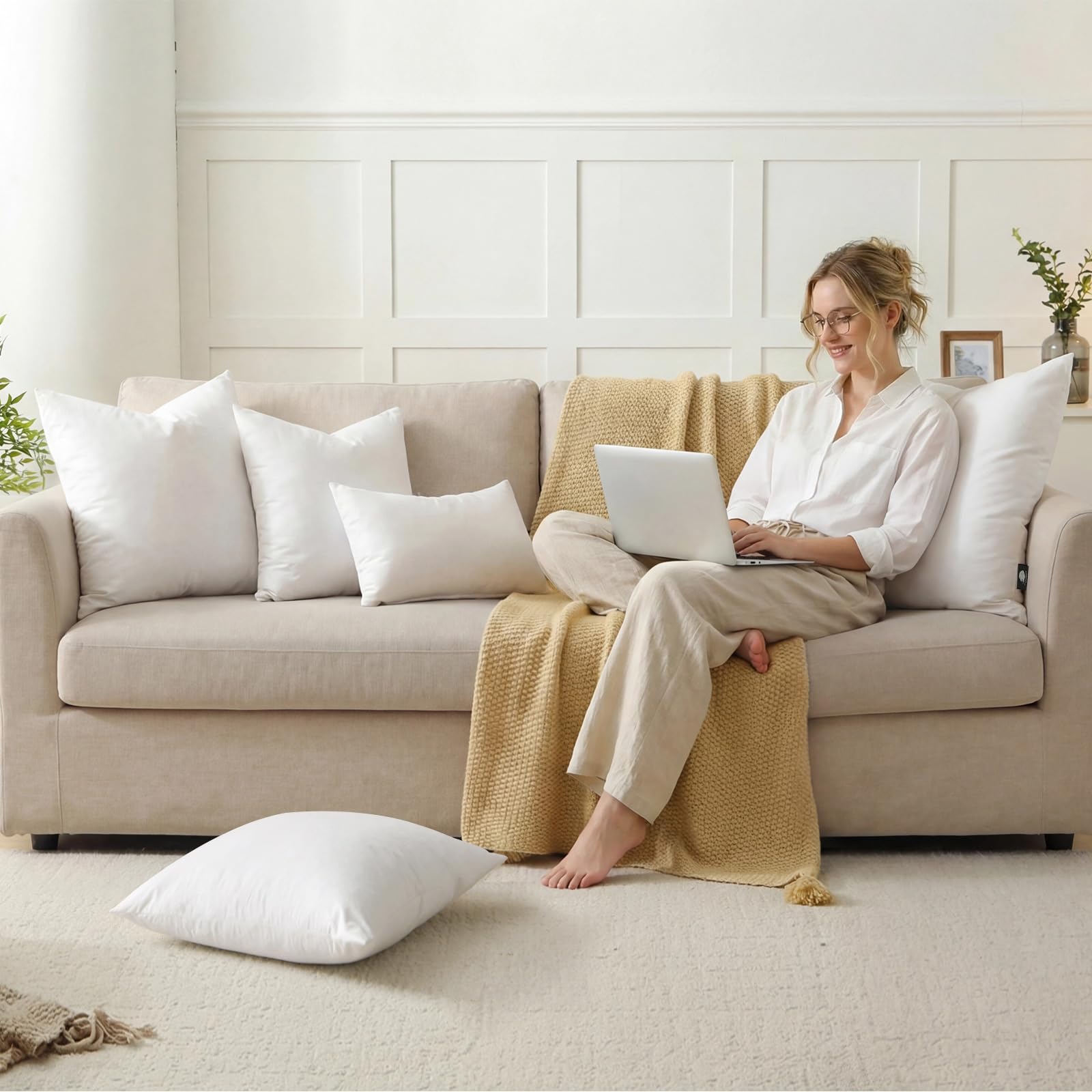 BPC pillow with reinforced piped edges helps maintain shape