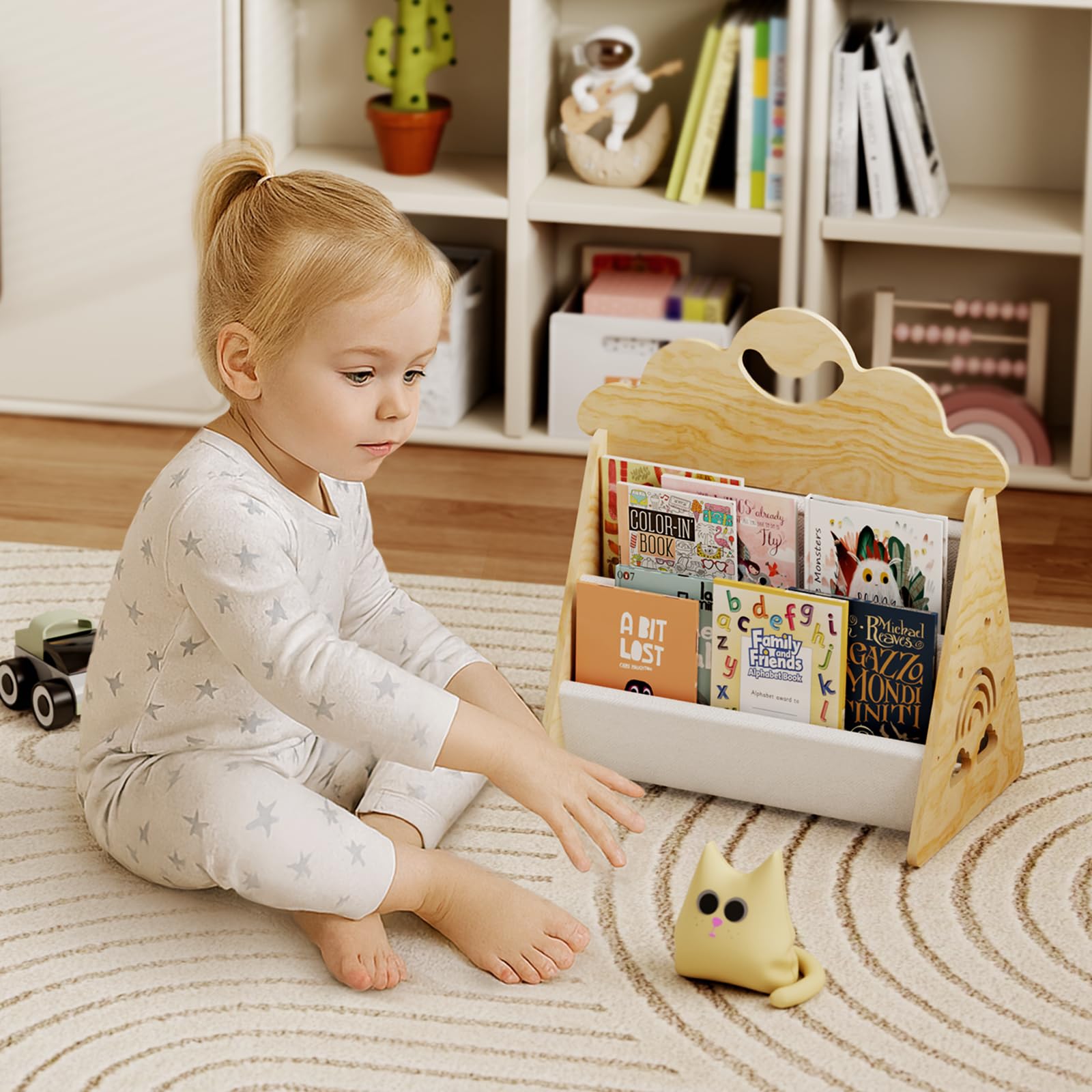 BPMFDTNL Convenient carry handles enable easy relocation between rooms.