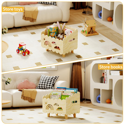 BPMFDTNL solid wood kids bookshelf offers durable, safe storage.