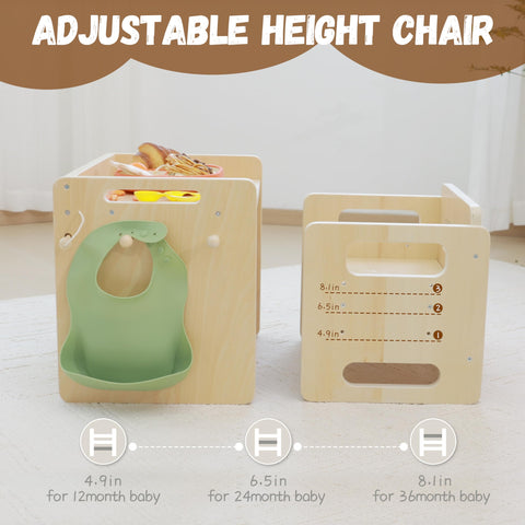 Bpmfkid adjustable height table for safe, comfortable mealtimes and early learning.