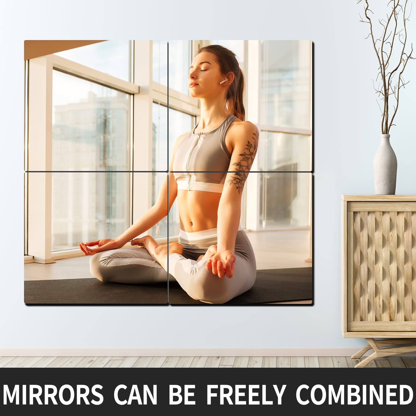 BQRIS dorm bedroom mirror setup fits small spaces elegantly.