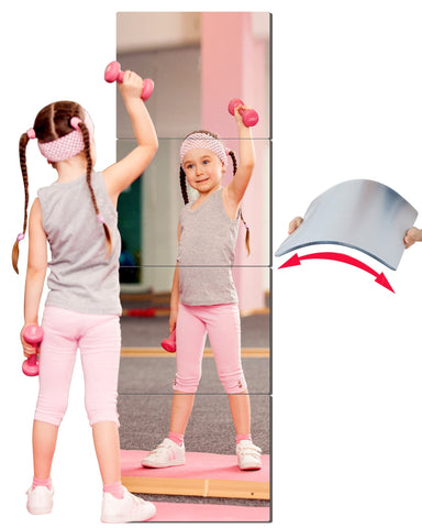 BQRIS kids safety mirror tiles closeup shows clear acrylic surface for safe play areas.