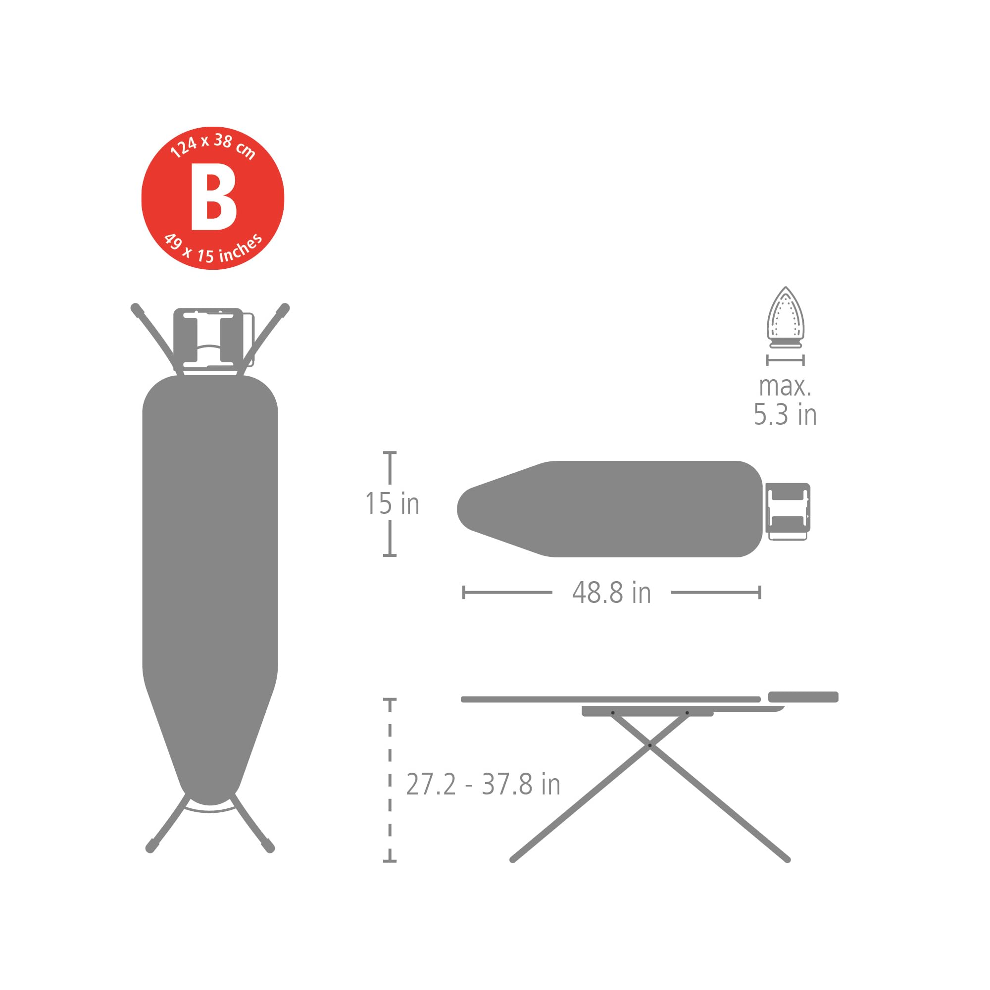 Brabantia Comfort ironing board Fairtrade denim blue cover for smooth glide