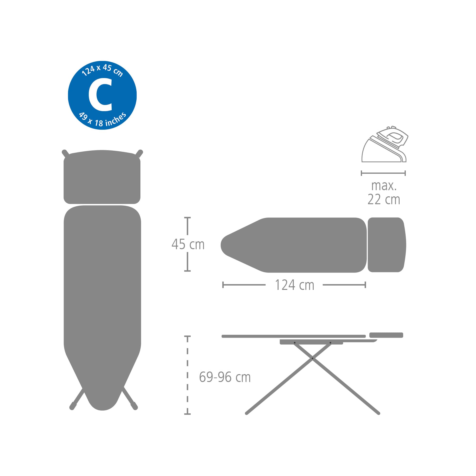 Brabantia Stretch-System and non-slip design keeps cover taut.