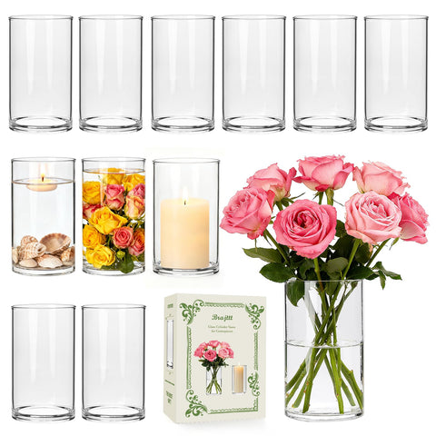 Brajttt thick glass cylinder vase for elegant centerpieces.