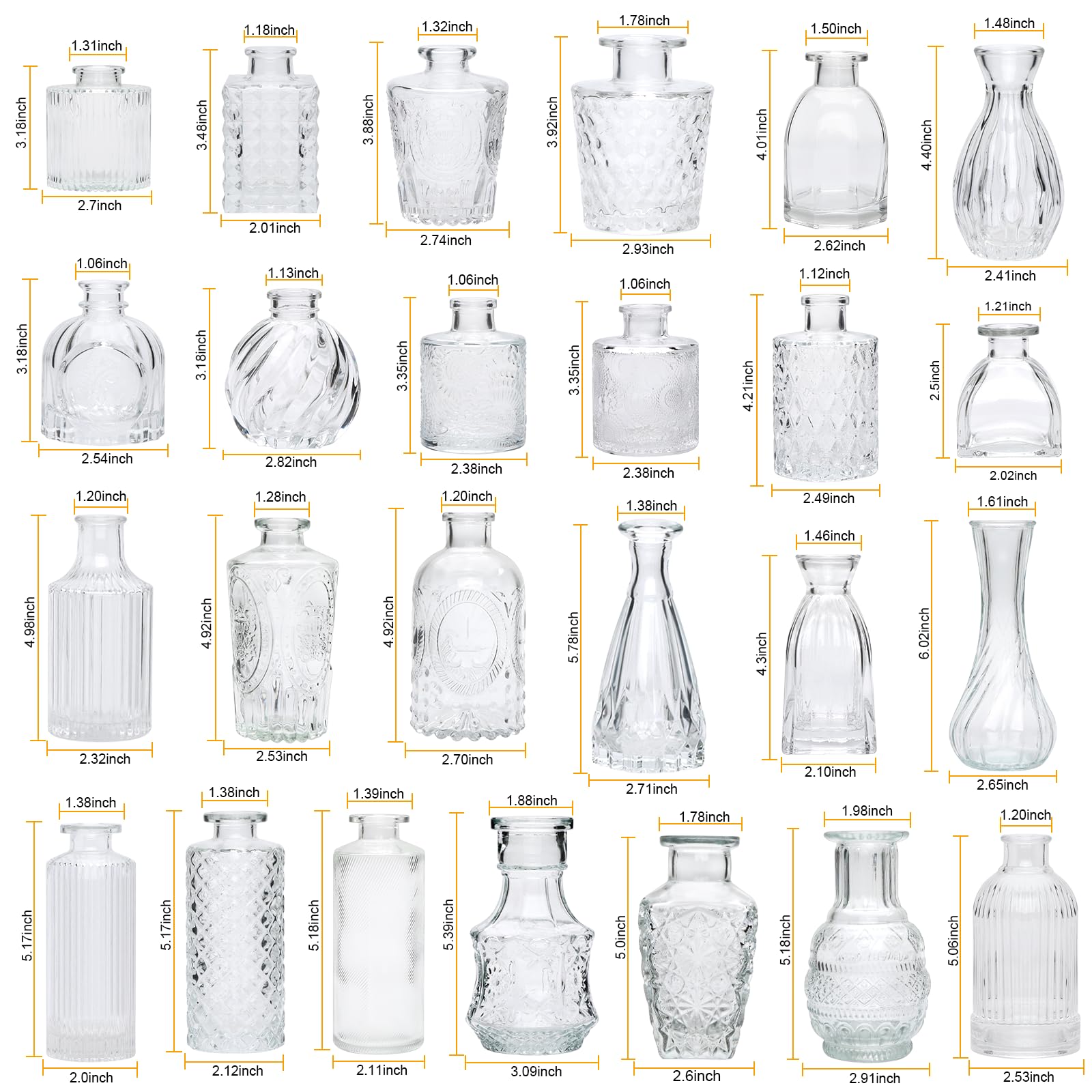 Brajttt clear glass vase closeup highlights thick construction and textured surface.
