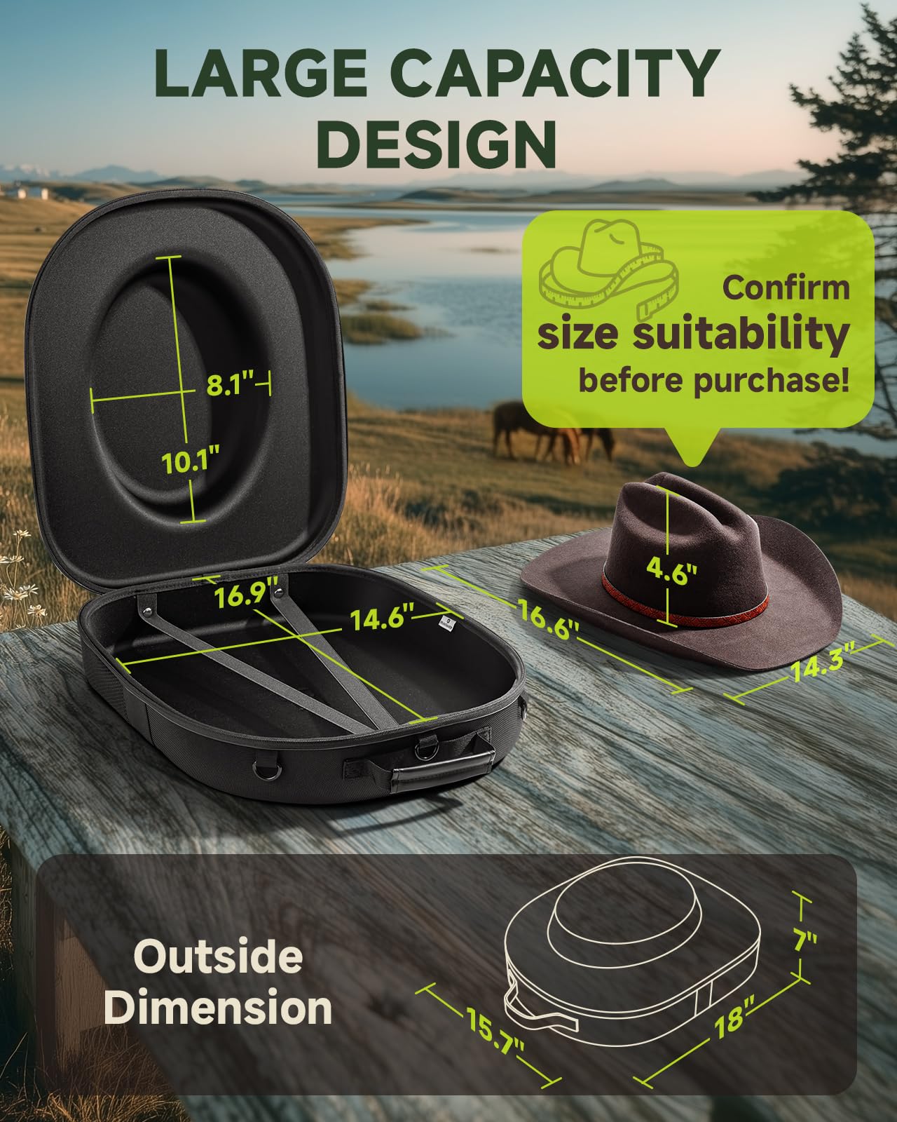 BRANTMAKER hat box crush protection with thick EVA and fabric layers.