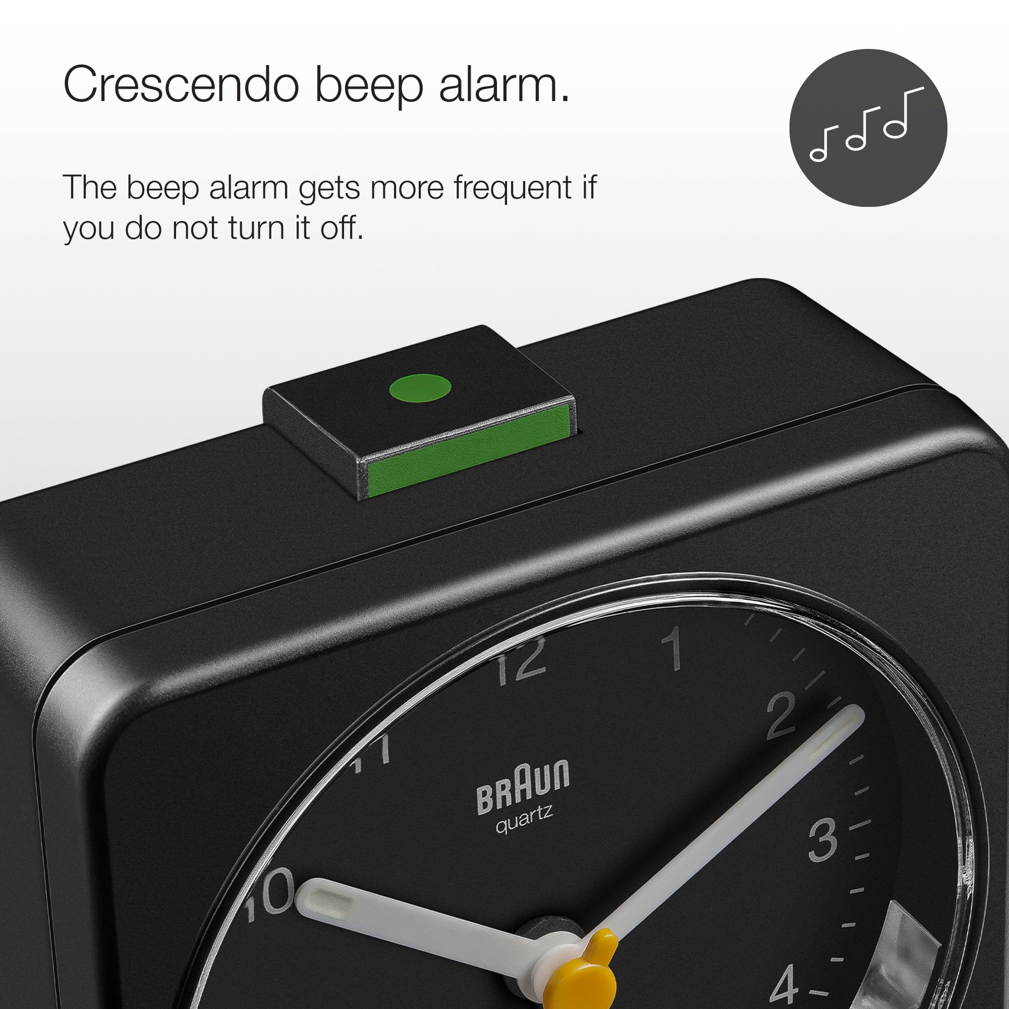 Braun Classic Alarm Clock crescendo-beep provides a guided wake when needed