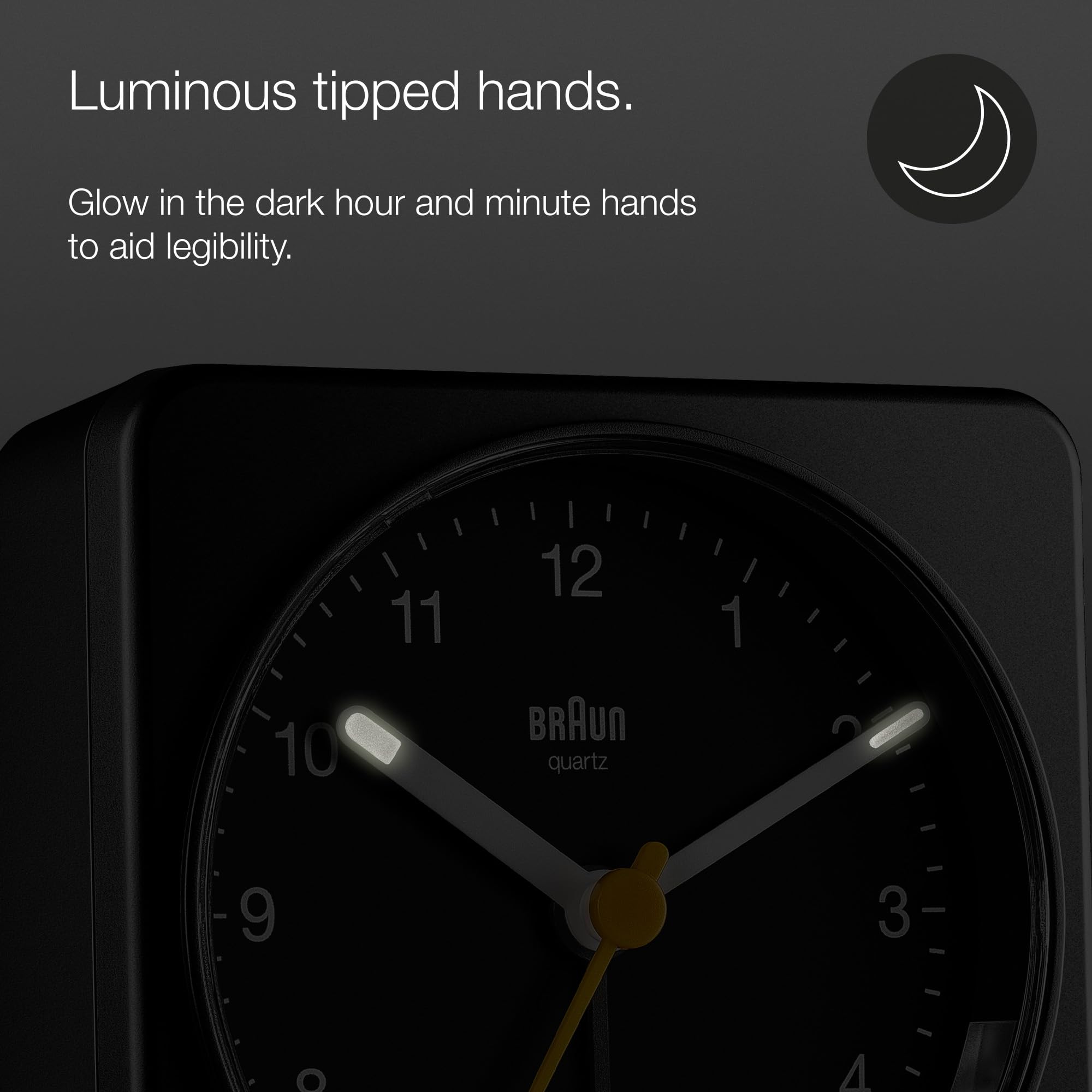 Braun Classic Alarm Clock luminous-hands aid dark-room readability