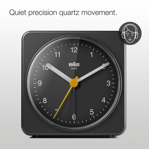 Braun Classic Alarm Clock yellow-second-hand supports quick time checks