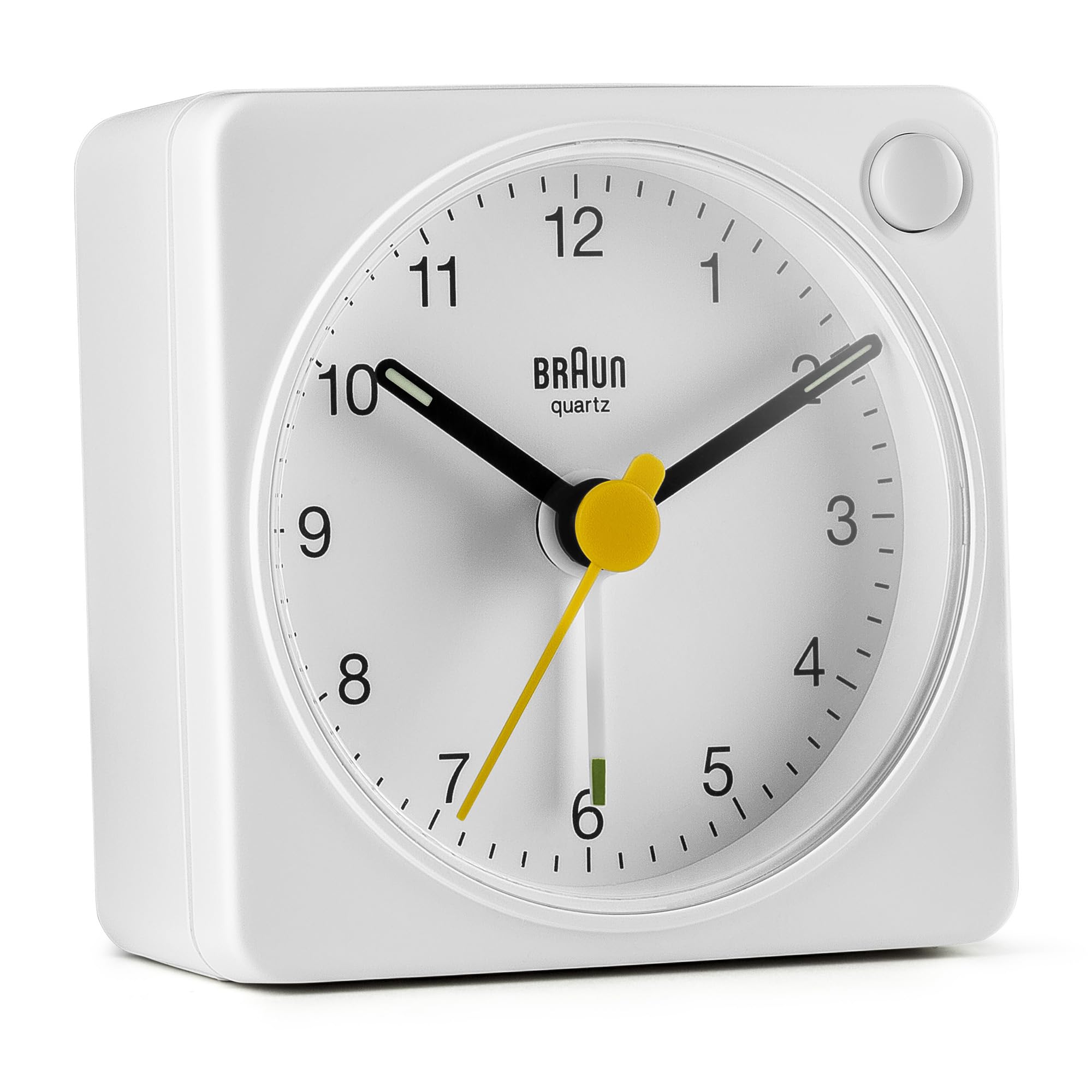 Braun BC02XW luminous hands and yellow second hand aid quick time reading.